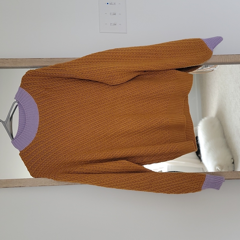 Lush orange and lavender sweater